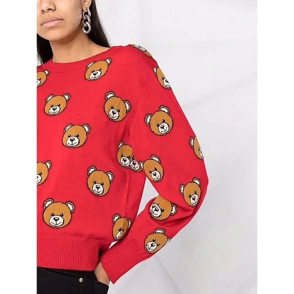 Mochino Couture x Jeremy Scott Teddy Bear Policeman Intarsia Jumper Knit… - Picture 10 of 14